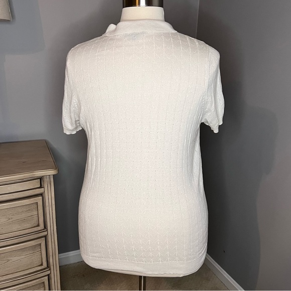 ModCloth Chosen Polo Short Sleeve Sweater in Ivory - Picture 3 of 6